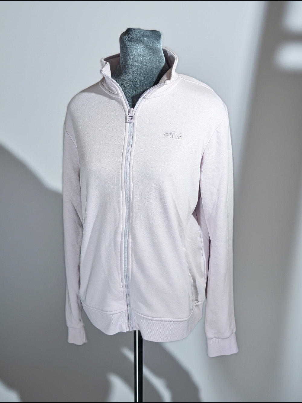 FILA Women's Midweight Full Zip Jacket Sweat Shirt Lavender Light Pink Size‎ M
